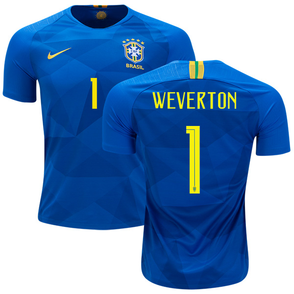 Brazil #1 Weverton Away Soccer Country Jersey - Click Image to Close
